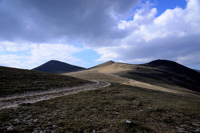 Scenic view of mountains against sky