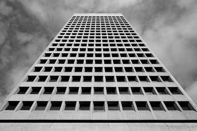 Low angle view of modern building against sky