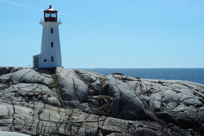 Peggy's cove nova scotia canada, sunny, no people, lighthouse.