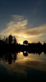 Scenic view of lake at sunset