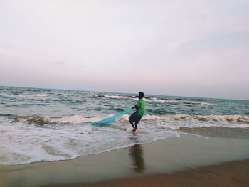 View of people on beach