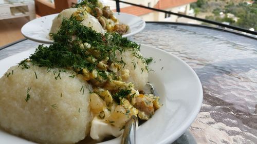 Close-up of served food