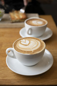 Close-up of coffee on table