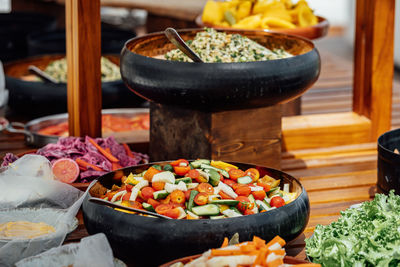 Close-up of food on table