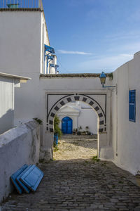 View of built structure against blue sky