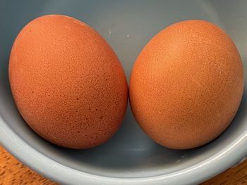 Close-up of eggs in bowl on table