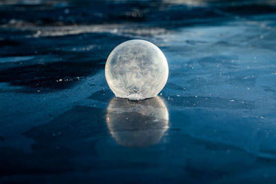 Close-up of frozen ball