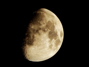 Close-up of moon against clear sky at night