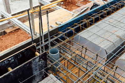 High angle view of construction site