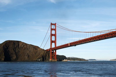 Suspension bridge over sea