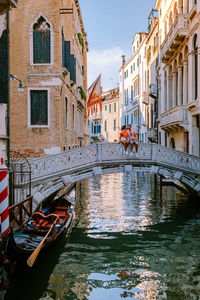 View of canal in city