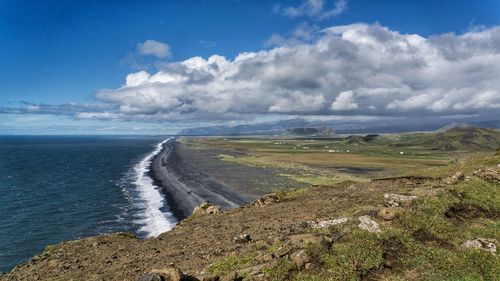 Scenic view of seashore in iceland