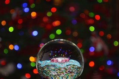 Close-up of illuminated christmas lights