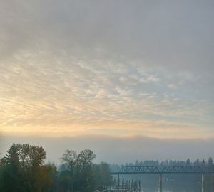 View of city at sunset