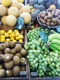 Close-up of fruits for sale at market stall