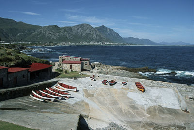 High angle view of beach against sky