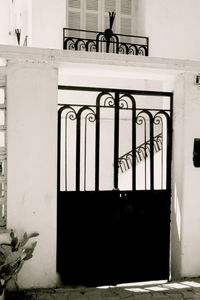 View of buildings through window