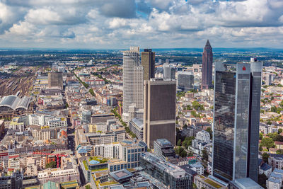 High angle view of cityscape against sky