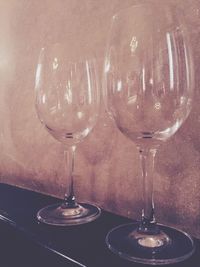 Close-up of wine glasses