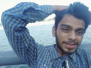 Close-up portrait of young man outdoors