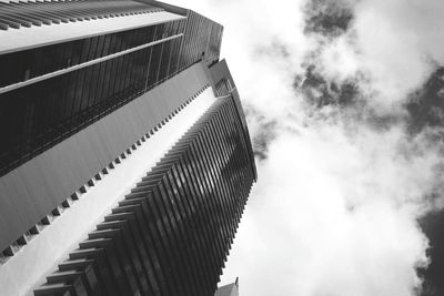 Low angle view of modern building against sky