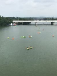 High angle view of river against sky