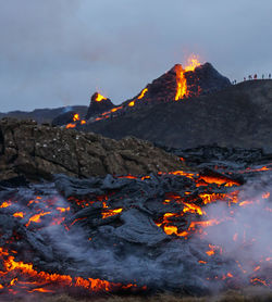 Volcanic eruption in mt fagradalsfjall, southwest iceland. the eruption began in march 2021.