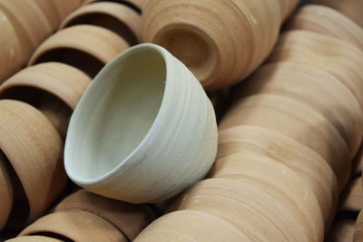 Full frame shot of clay pots