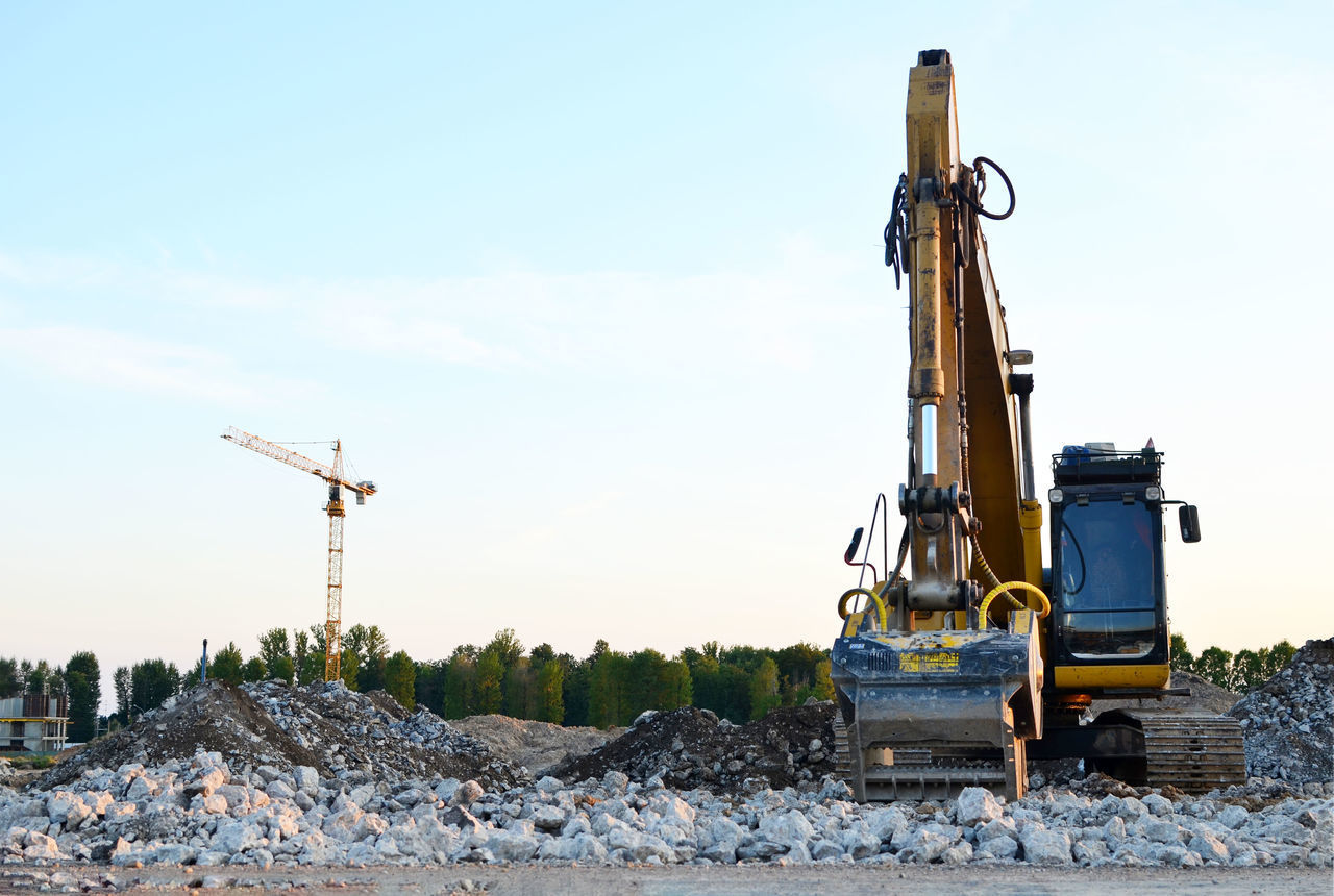 CRANE AT CONSTRUCTION SITE DURING WINTER