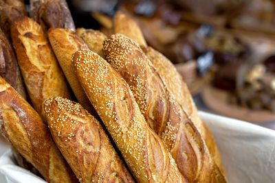 Close-up of bread in container