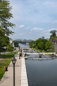 Series of locks along the famous rideau canal ottawa