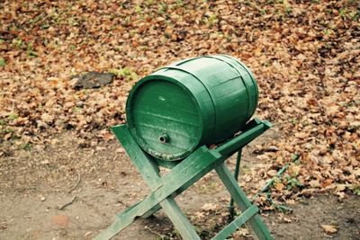 Close-up of green barrel