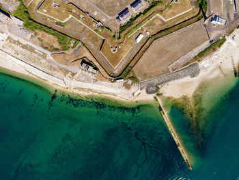 High angle view of beach