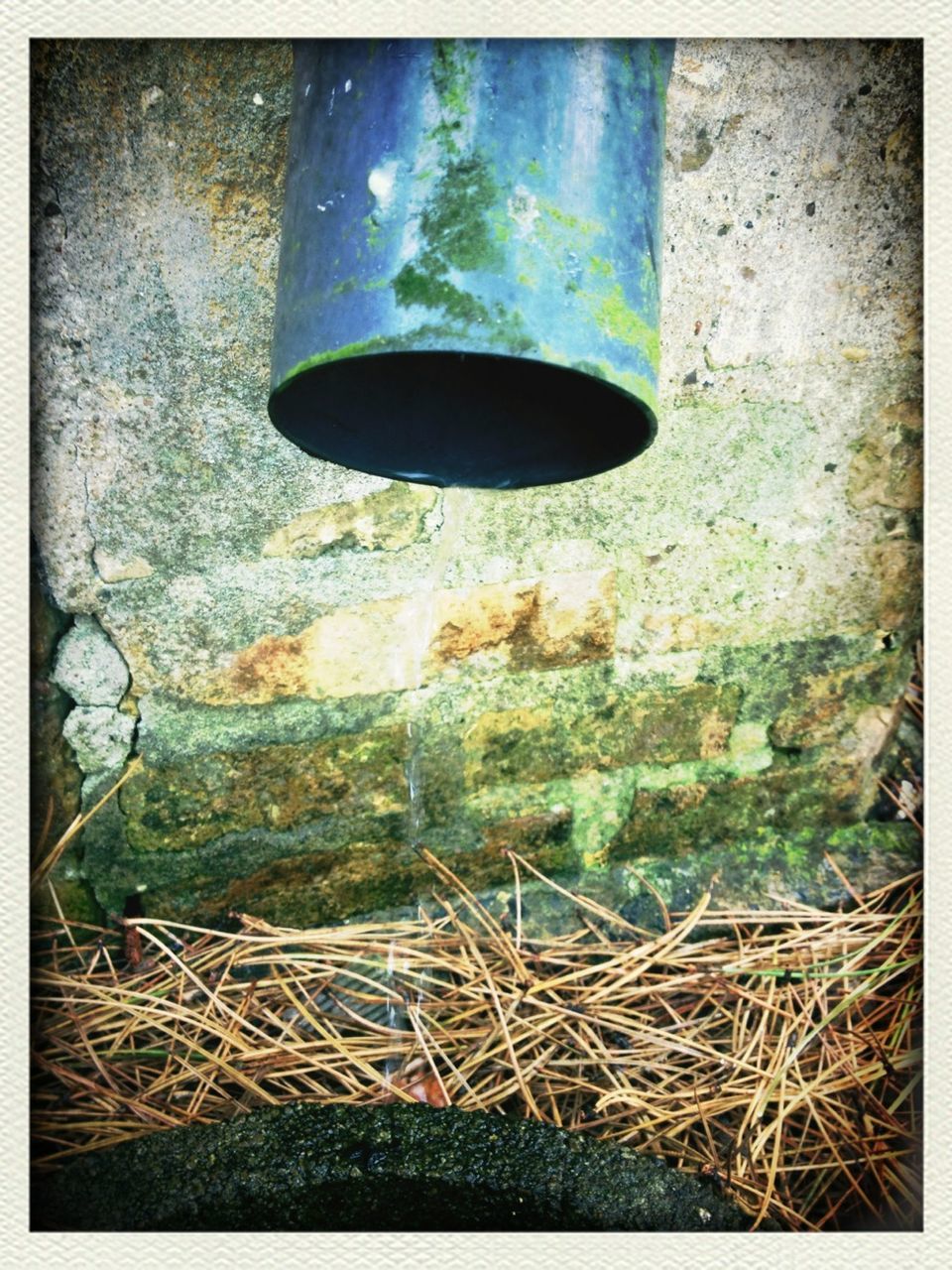 transfer print, abandoned, auto post production filter, metal, obsolete, damaged, old, rusty, deterioration, run-down, weathered, metallic, close-up, day, messy, outdoors, high angle view, no people, dirty, wall - building feature