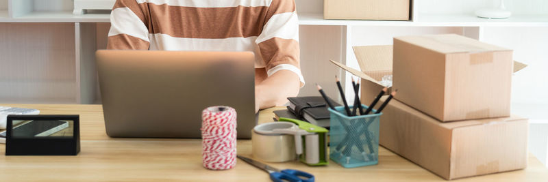 Personal accessories on table at home