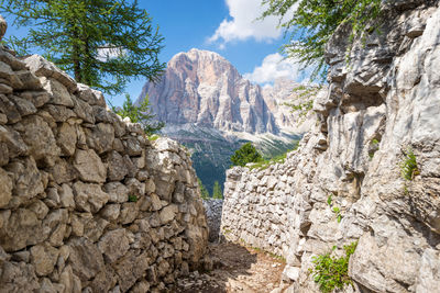 Scenic view of rocky mountains against sky