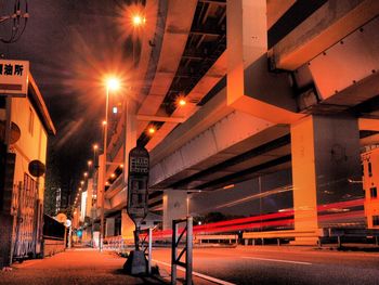 Illuminated built structure at night