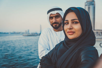 Portrait of smiling young couple