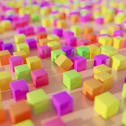 Full frame shot of multi colored boxes on table