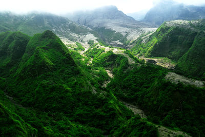 High angle view of mountains