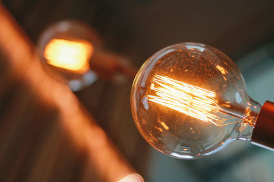 Close-up of illuminated bulb