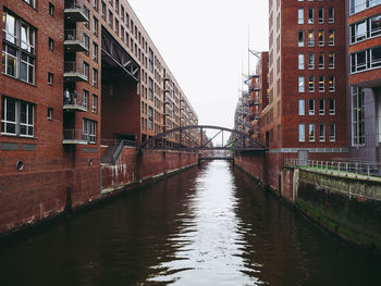 Canal amidst buildings against sky