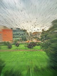 Close-up of water drops on glass