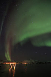 Scenic view of illuminated star field against sky at night