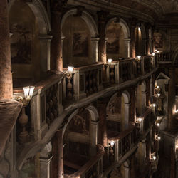 Illuminated cathedral in old building