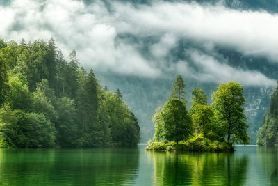 Panoramic view of lake against sky