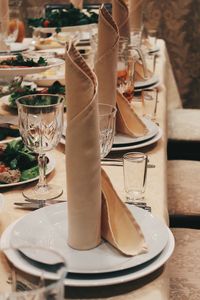 Close-up of shoes on table