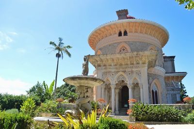 Low angle view of palace against blue sky