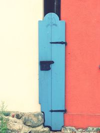 Closed door of old building