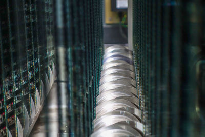 Close-up of metal grate in building